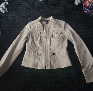 White House Black Market Beige Utility Jacket